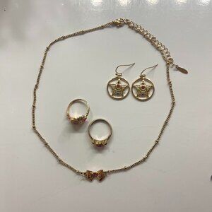 Gold Sailor Moon jewelry set